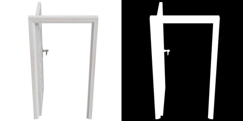 3D rendering illustration of a six raised panel door