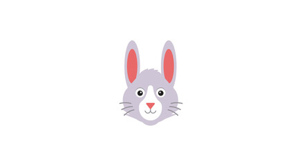Rabbit face vector emoji. Rabbit Face vector flat icon. Isolated rabbit, easter bunny emoji illustration