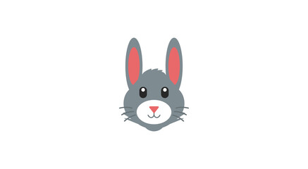 Rabbit face vector emoji. Rabbit Face vector flat icon. Isolated rabbit, easter bunny emoji illustration