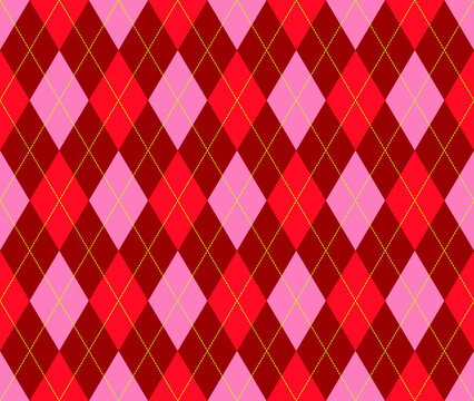 Abstract background. Colorful geometrical pattern. Modern design. Diagonal line. Square pattern. Pink diamond shape background. Happy St. Valentine's Day. Argyle pattern. Spring collection design.