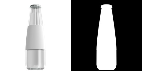 3D rendering illustration of a small aperitif bottle