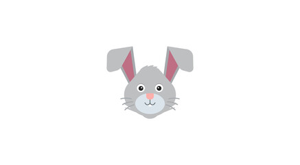 Obraz na płótnie Canvas Rabbit face vector emoji. Rabbit Face vector flat icon. Isolated rabbit, easter bunny emoji illustration