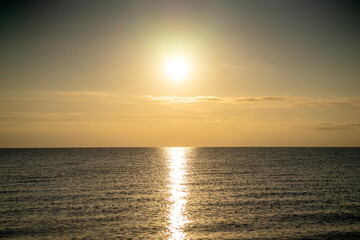sunset and sunrise over the sea
