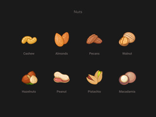 Nuts icons set