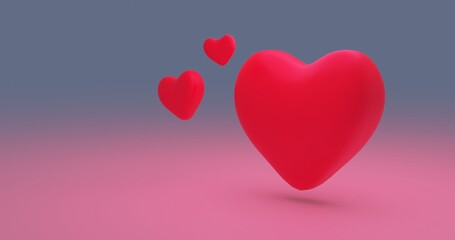 Fototapeta na wymiar A valentines day 3D heart background