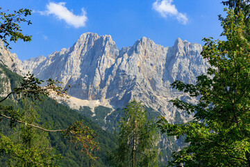 Triglav Nationalpark, beaufiful mountain panoramic views, Vršič Pass, Slovenian Alps