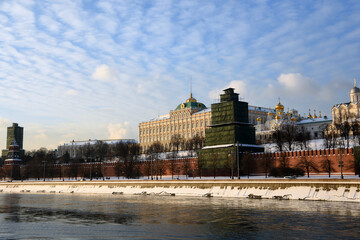 Moscow Kremlin panorama in winter