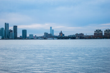Fototapeta na wymiar New Jersey skyline over the Hudson River