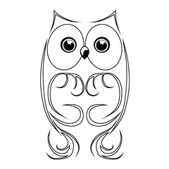 owl on white background