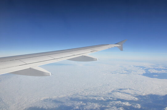 Airplane's wing during flight