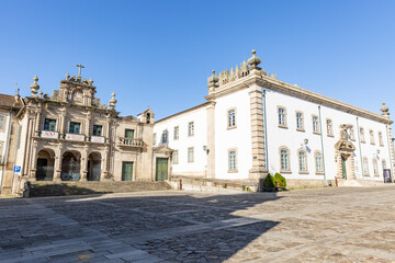 Fototapeta na wymiar Holy house (plus church) of mercy and the museum of the Flaviense region at Chaves city, district of Vila Real, Portugal - April 2019 
