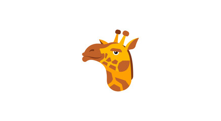 Cute cartoon trendy design little giraffe with open eyes. African animal wildlife vector illustration icon.