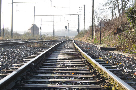 railroad tracks in the distance