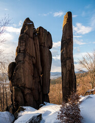 Granite rocks in the Rudawy Janowickie mountains
