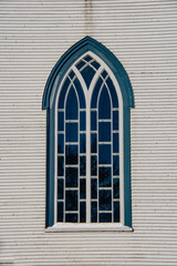 Details of a  church on the Canadian countryside in the province of Quebec