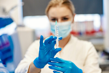 Immunization and vaccine discovery at laboratory.