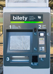 Polish ticket machine in public space. ZTM Poznan