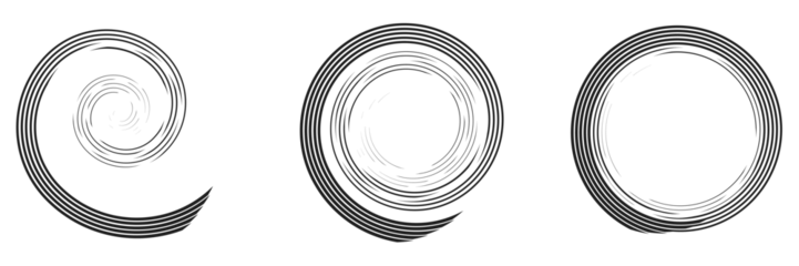 Gordijnen Calligraphic spiral, swirl, twirl element. Helix, volute and vortex icon © Pixxsa