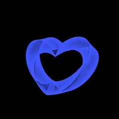 blue heart on black background