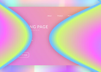 Landing page with liquid dynamic elements and fluid shapes.