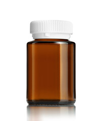 Blank brown glass supplement product bottle