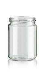 Glass jar kitchen utensil isolated on white