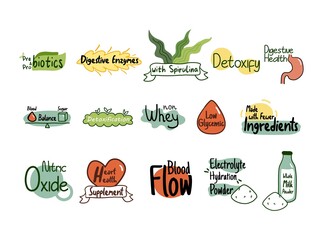 Organic product quality template emblem design set