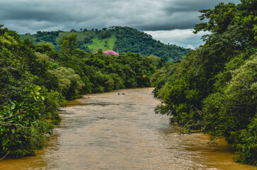 river course through the countryside