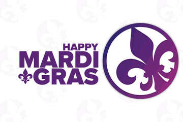 Happy Mardi Gras. Holiday concept. Template for background, banner, card, poster with text inscription. Vector EPS10 illustration. © bulgn