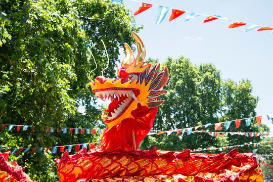 Typical Chinese Dragon Doll.
Worn By Dancers In Chinese New Year Celebration