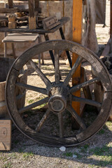 Fototapeta premium old 16th century cannon wheel