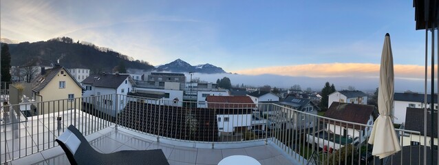 Panoramic View The Mountains From