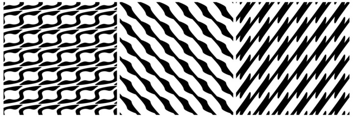 Set of 3 seamless pattern, texture vector