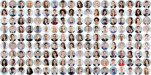 People Face Avatar Collage - obrazy, fototapety, plakaty