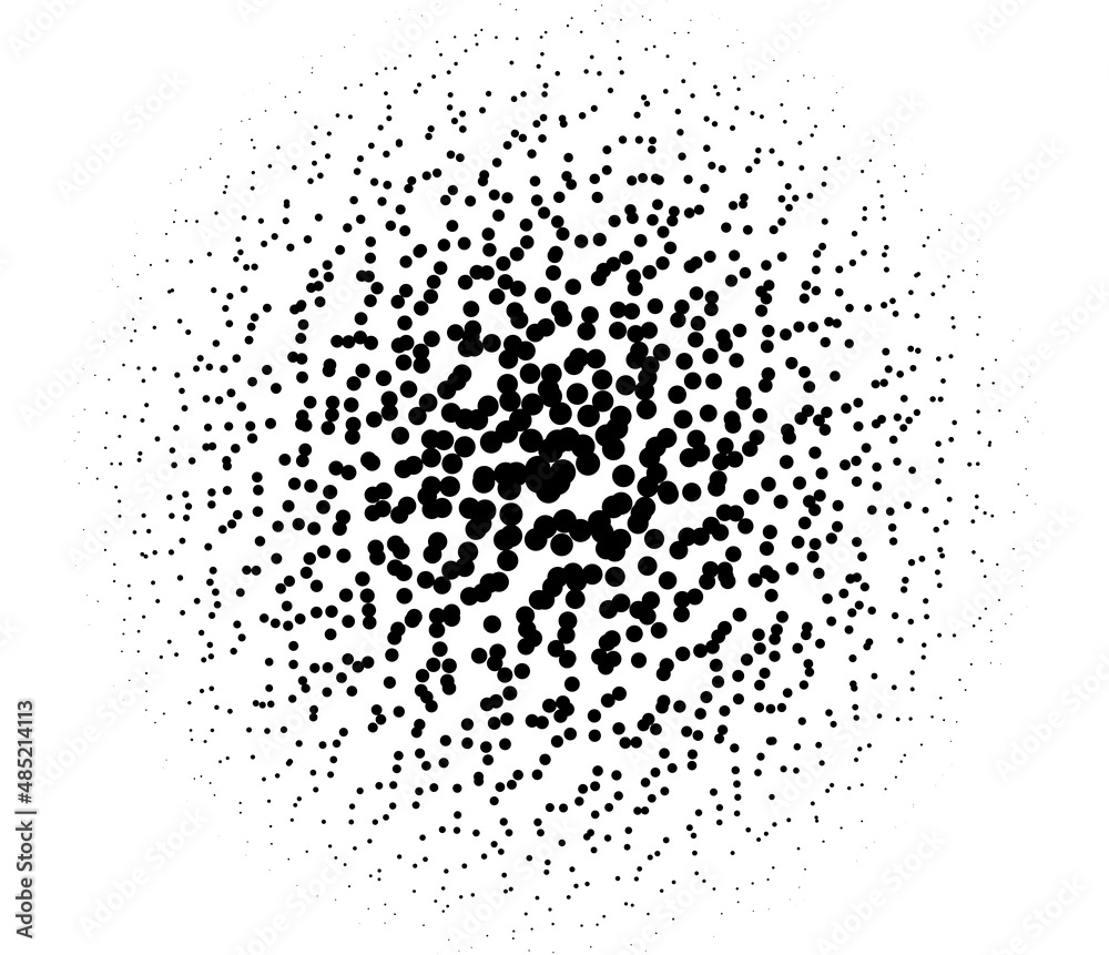 Poster random circles, dots halftone pattern. pointillist, pointillism background. stipple and stipping dot