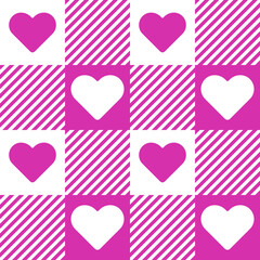 colorful heart design seamless pattern Heart shape on square background, different colors suitable for decoration. Digital backdrops, backdrops, wallpaper, wrapping paper, fabrics and more.