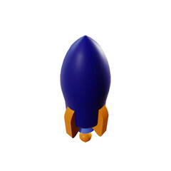 3d render icon rocket 