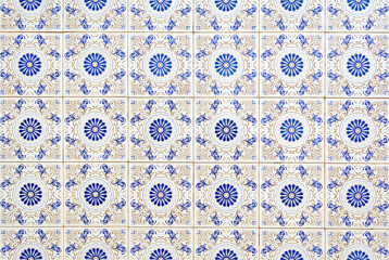 Portuguese ornamented tiles texture background