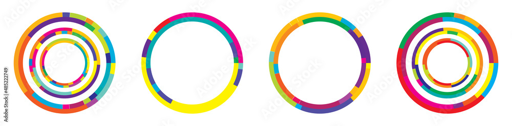 Leinwandbilder set of abstract circle graphic. geometric circle, ring design element. circular, concentric angular 
