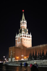 The kremlin in winter at night