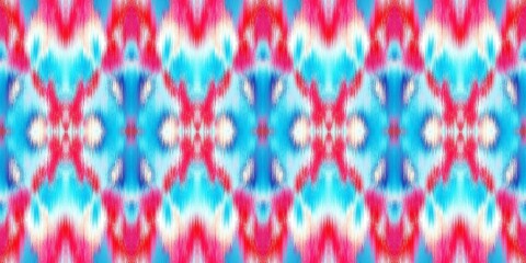 Geometric summer ombre tie dye batik stripe border pattern. Seamless shibori space dyed striped effect fashion trim edging. Washed out boho beach wear ribbon endless tape.