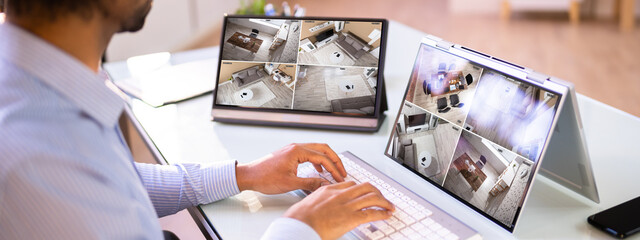 Security System Operator Looking