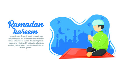 Fototapeta na wymiar Ramadan ramadhan kareem banner flyer social media greeting card template 