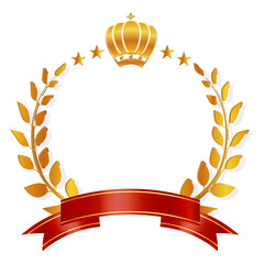 王冠　ローレル　金　アイコン