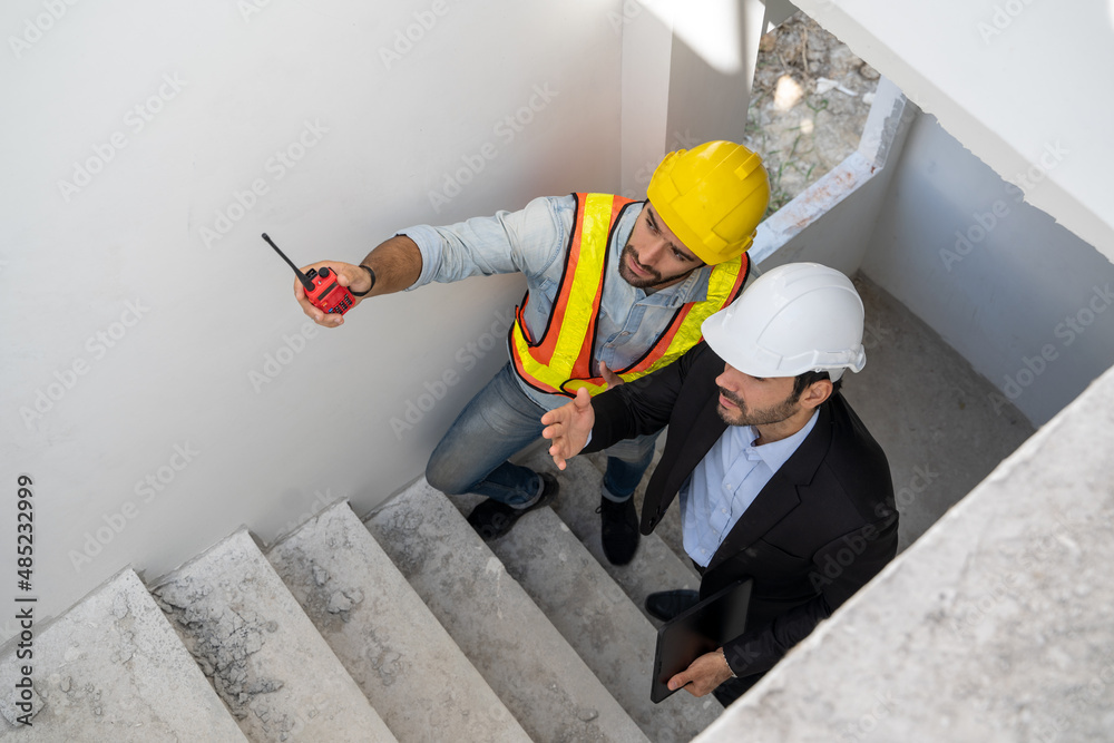 Poster worker using a level