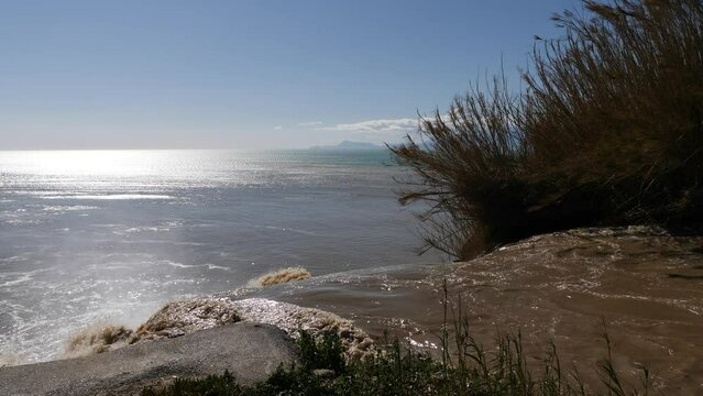 touristic cliff city antalya in mediterranean turkey coastline by the mediterranean sea	
