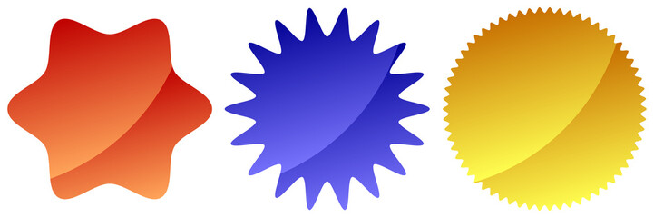 Starburst, sunburst price tag, label icon with blank, empty space. Price flash button, pin shape