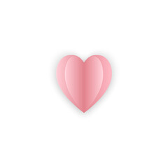 Fototapeta na wymiar pink hart icon , paper cut hart vector , valentine concept