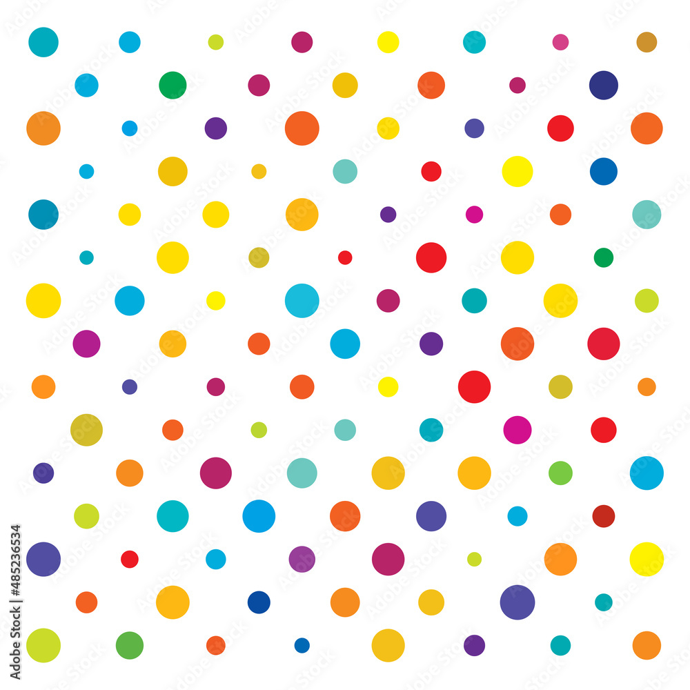 Aufkleber colorful random, diffuse circles, dots pattern. scattered speckles, polka dots