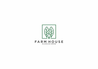 farm house logo template  in white background